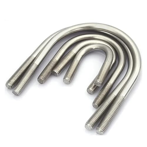 M8 metrische U-Bolzen aus Edelstahl 316, rund gebogen, U-Bolzen, U-Klemme, A4-70-Schrauben(M8X51mm-5pcs) von Generisch