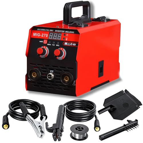MIG Welder 3-in-1 250A gasloser Wechselrichter mit LED-Anzeige, Flussmittelkern und WIG-Fähigkeiten, tragbares Schweißgerät von Generisch
