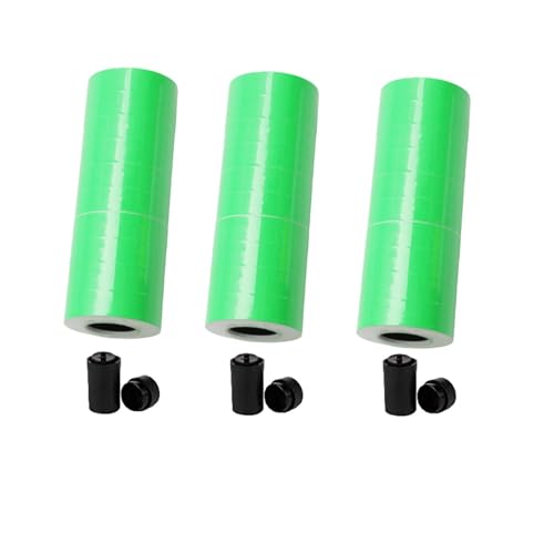 MX 6600 Preisetiketten 2-zeilig weiß blanko Preis & Datum Pistolenetiketten 30 Rollen (15.000 Etiketten) kompatibel mit MX 6600 MX 6602 YH 689 (inklusive 3 Tintenrollen) grün von Generisch
