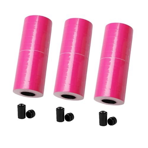 MX 6600 Preisetiketten 2 zeilig weiß blanko Preis- & Datumsetiketten mit 3 Tintenrollen 30 Rollen (15.000 Etiketten) kompatibel mit MX 6600 MX 6602 YH 689 Pistolen (Rosa) von Generisch