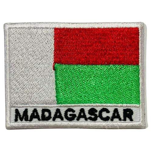 Madagaskar bestickte Flagge mit Namen Patch zum Aufbügeln / Aufnähen Abzeichen Nationalsymbol Militär Patch für Kleidung Rucksäcke Kappen von Generisch