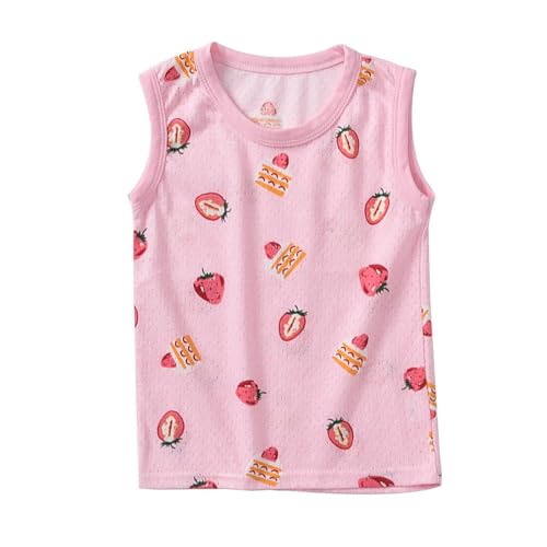 Mädchen-Weste, Oberteil, Erdbeer-Grafik, atmungsaktiv, ärmellos, T-Shirt, Kinder, schnell trocknend, Netzstoff, Rundhalsausschnitt, ärmelloses Tanktop, Sommer, Laufen, Sport, Kleidung für Teenager Mädchen-Weste, Oberteil, Erdbeer-Grafik, atmungsaktiv, ärmellos, T-Shirt, Kinder, schnell trocknend, Netzstoff, Rundhalsausschnitt, ärmelloses Tanktop, Sommer, Laufen, Sport, Kleidung für Teenager von Generisch