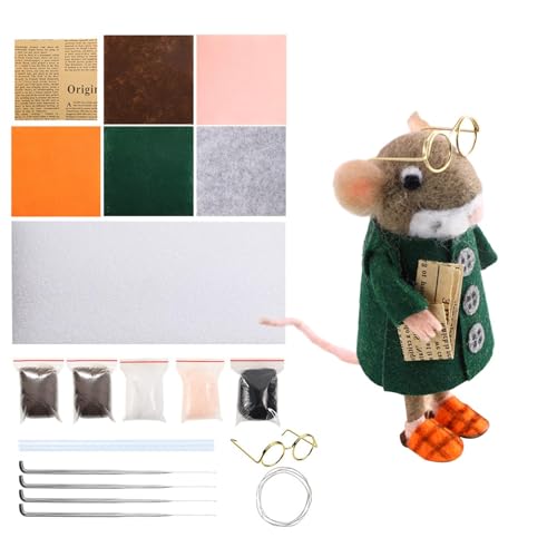 Mäuse-Nadelfilz-Set, Filz-Basteltier-Set, Familienmäuse, Nadelfilzzubehör und Anleitung (evtl. nicht in deutscher Sprache) für Anfänger und Erwachsene von Generisch
