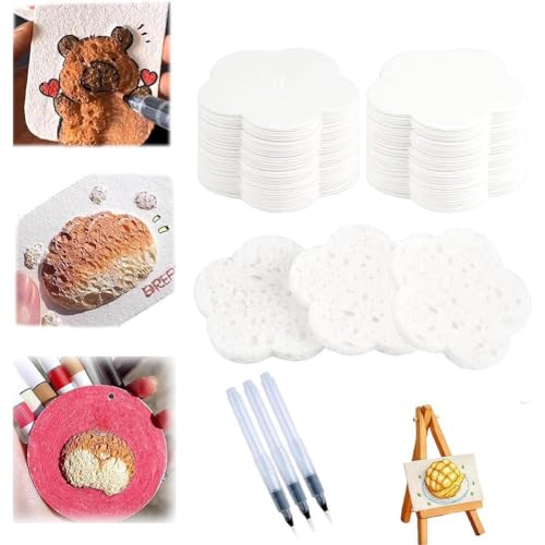 Magic Puffy Paint, 3D Drawing Magic Canvas Schwämme, Puffy Popcorn Zeichnen Textur Malerei Kit, Schaum Textur Blank Malerei Papier, DIY Bubble Drawing Pens Art Supplies (Blume) von Generisch
