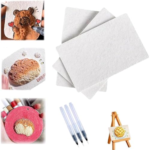 Magic Puffy Paint, 3D Drawing Magic Canvas Schwämme, Puffy Popcorn Zeichnen Textur Malerei Kit, Schaum Textur Blank Malerei Papier, DIY Bubble Drawing Pens Art Supplies (Quadratisch) von Generisch