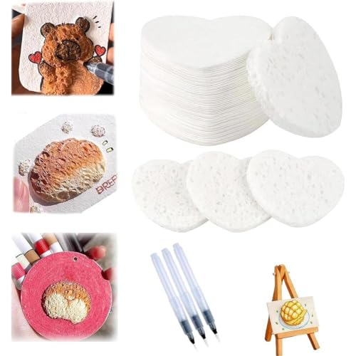 Magic Puffy Paint, 3D Drawing Magic Canvas Schwämme, Puffy Popcorn Zeichnen Textur Malerei Kit, Schaum Textur Blank Malerei Papier, DIY Bubble Drawing Pens Art Supplies (Sweat-Heart) von Generisch