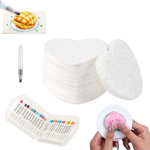 Magic Puffy Paint, Magic Foam Texture Paper, 3D Drawing Magic Canvas Sponge, Foam Texture Blank Painting Paper, DIY Bubble Drawing Pens Art Supplies (Heart Set/10pcs) von Generisch