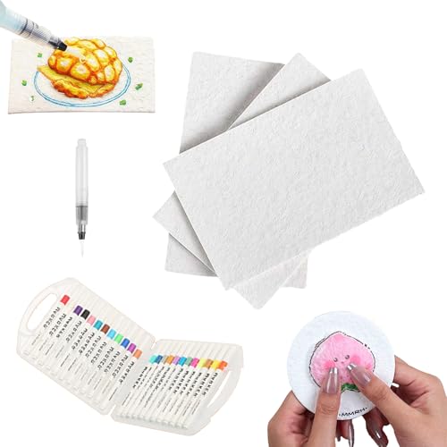 Magic Puffy Paint, Magic Foam Texture Paper, 3D Drawing Magic Canvas Sponge, Foam Texture Blank Painting Paper, DIY Bubble Drawing Pens Art Supplies (Rectangle Set/10pcs) von Generisch