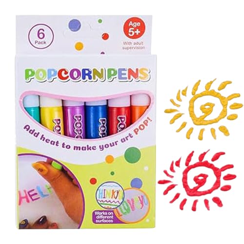 Magische Stifte mit 3D -Blasen Kindern - Set von 6 farbigen Markierungen mit aufblasbarer Tinte, kreative Markierungen für 3D -Zeichnungen | Scrapbook -Marker, ische Projekte Schulaktivitäten von Generisch