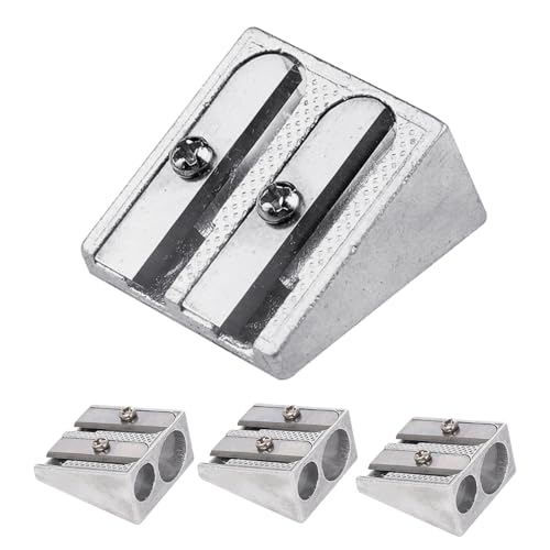 Magnesium Pencil Sharpener, Magnesiumstiftschärfer, Handgehaltener Bleistiftschärfer, Doppelloch Bleistiftspitzer, Farbige Stiftskizzestifte, 4pcs/8pcs/12pcs von Generisch