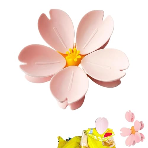 Magnetic Chip Clips - Cute Grip Sticks Bag Sealers,Reusable Pink Flower Food Storage Clamp,Cherry Blossom Fridge Magnet Sealing Clip for Kitchen/Home Decor (1) von Generisch