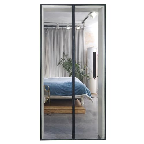 Magnetische Fliegengittertür – Netzvorhang mit Magnetverschluss für Schiebetüren, Terrasse, Französisch, Vorder- und Hintertüren – einfache Installation, 80 x 220 cm – kart- und Insektenschutz von Generisch