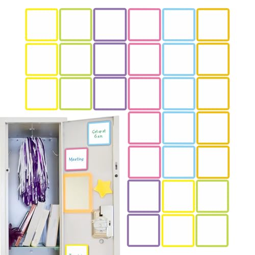 Magnetische Haftnotizen | Wiederbeschreibbare Whiteboard Etiketten,Wiederverwendbare Notizetiketten für den Einsatz in Schule, Klassenzimmer, an Whiteboards, in der Küche, für Einkaufslisten und von Generisch