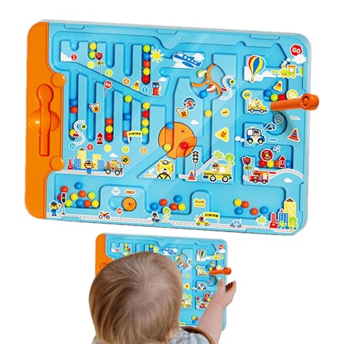 Magnetische Perlenlabyrinths, Magnetfarbe und Zahlenlabyrinth - Magnetische Perlen Farbe und Zahl Maze,Aufklärungsspielzeug Vorschullernaktivitäten für Zuhause, Freien und Reisen von Generisch