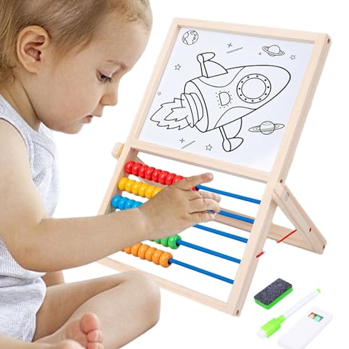 Magnetische Zeichenbrett, Magnetzeichnung,Buchstabe Math Wood Number Magnet Board | Multifunktionales Bildungsspielzeug für Mädchen Alter 3+ Homeschool Kindergarten Klassenzimmer Lernen von Generisch