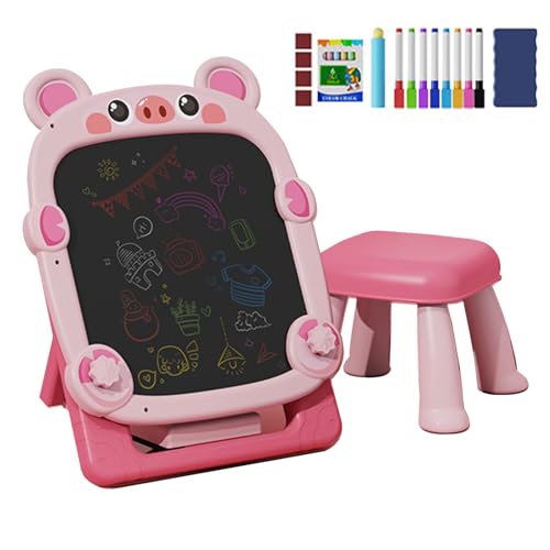 Magnetische Zeichenbrett - Einstellbares stehendes Kleinkindstock | Doppelseitiges faltbares Graffiti-Board mit Stuhl für Kinderlernen und staubfreies Drawinng zu Hause oder Kindergarten Magnetische Zeichenbrett - Einstellbares stehendes Kleinkindstock | Doppelseitiges faltbares Graffiti-Board mit Stuhl für Kinderlernen und staubfreies Drawinng zu Hause oder Kindergarten von Generisch