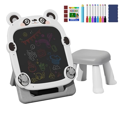 Magnetische Zeichenbrett - Einstellbares stehendes Kleinkindstock | Doppelseitiges faltbares Graffiti-Board mit Stuhl für Kinderlernen und staubfreies Drawinng zu Hause oder Kindergarten Magnetische Zeichenbrett - Einstellbares stehendes Kleinkindstock | Doppelseitiges faltbares Graffiti-Board mit Stuhl für Kinderlernen und staubfreies Drawinng zu Hause oder Kindergarten von Generisch