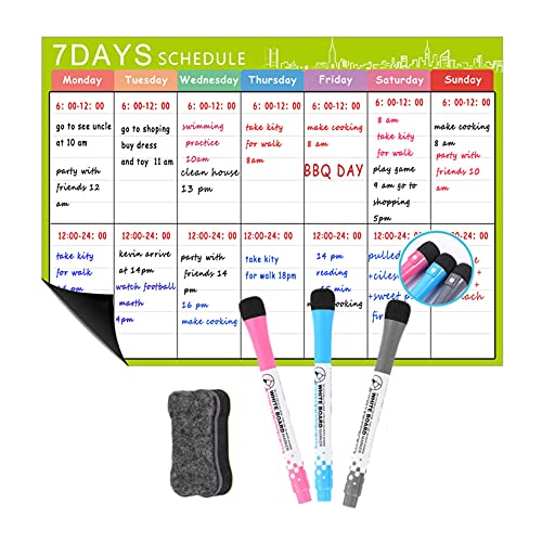 Magnetischer, trocken abwischbarer Kalender, Whiteboard, Kühlschrankmagnet, flexible Aufkleber für tägliche Nachrichten, mit 3 Tafeln, 1 Radiergummi für wöchentliche, monatliche Organizer Magnetischer, trocken abwischbarer Kalender, Whiteboard, Kühlschrankmagnet, flexible Aufkleber für tägliche Nachrichten, mit 3 Tafeln, 1 Radiergummi für wöchentliche, monatliche Organizer von Generisch