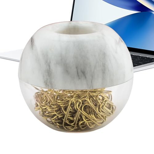 Magnetischer Büroklammer-Halter, rund, für Büroklammern, Memo-Lesezeichen-Spender, glatt, rutschfest, Schreibtisch-Organizer mit Büroklammer für Zuhause von Generisch
