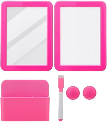 Magnetisches Whiteboard, 30,5 x 22,9 cm, Rosa, trocken abwischbar, mit Markern und Radiergummi für Spind, Klassenzimmer, Schulbedarf von Generisch