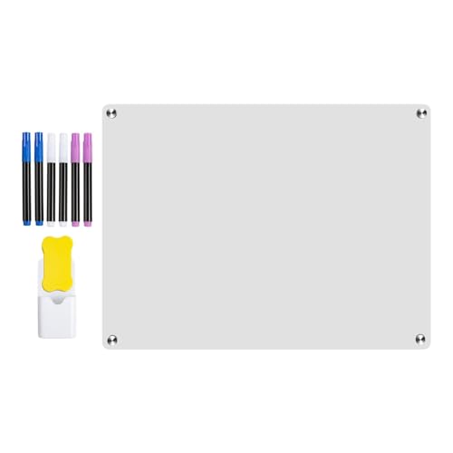 Magnetisches Whiteboard aus Acryl, magnetisches Notizbrett, trocken abwischbare Wandtafel mit klarem Acryl, inklusive Marker, Radiergummi und Kalender-Whiteboard-Funktionen, ideal für Kühlschrank und von Generisch