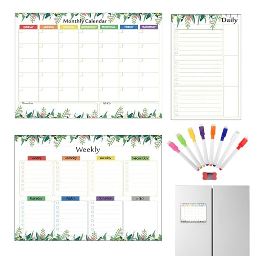 Magnetkalender für den Kühlschrank - Kühlschrankkalender Magnet | Magnetischer Kühlschrankkalender -Set von 3 mit Markern und Radiergummi | Planung und Organisation von Vorräten, monatlicher wöchentli Magnetkalender für den Kühlschrank - Kühlschrankkalender Magnet | Magnetischer Kühlschrankkalender -Set von 3 mit Markern und Radiergummi | Planung und Organisation von Vorräten, monatlicher wöchentli von Generisch