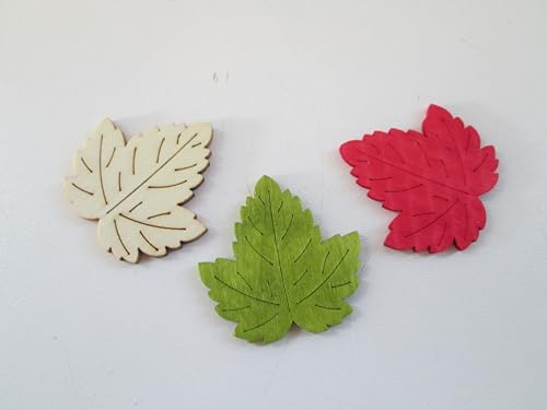 Makani Herbstlaub Holzstreu, 72 Stück, Rot, Grün und Naturfarben von Generisch