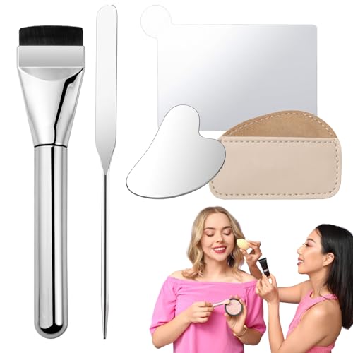 Make-up-Mischplatte, Mischstahlpalette, ergonomisches Make-up-Werkzeug, glattes Design, leicht zu reinigendes Material, perfekt für Lidschatten-Foundation, Anwendung für Mutter und Freundin von Generisch
