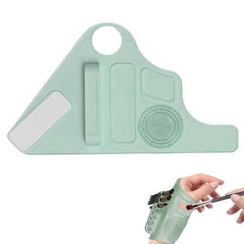 Make-up-Paletten-Tablett – Silikon-Handgelenkschlaufe, Make-up-Mischpalette, Handgelenkschlaufe mit Make-up-Pinselhalter, Hand-Make-up-Paletten-Tablett Make-up-Paletten-Tablett – Silikon-Handgelenkschlaufe, Make-up-Mischpalette, Handgelenkschlaufe mit Make-up-Pinselhalter, Hand-Make-up-Paletten-Tablett von Generisch