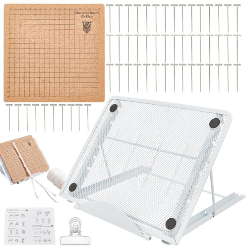Makramee-Brett-Set, Makramee-Projektbrett - Makramee-Zubehör,Verstellbare Knotenkreationen, vielseitig einsetzbar für Untersetzer, zum Flechten von Kordelarmbändern, zum Sichern und Gestalten Makramee-Brett-Set, Makramee-Projektbrett - Makramee-Zubehör,Verstellbare Knotenkreationen, vielseitig einsetzbar für Untersetzer, zum Flechten von Kordelarmbändern, zum Sichern und Gestalten von Generisch
