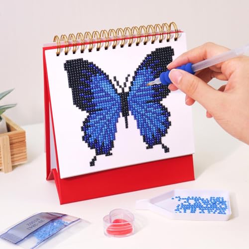 Mal Kalender - Tischkalender 2026 Strassstein Malerei Kunst für Erwachsene | Handgefertigt Wohnaccessoires Für Zuhause Einsteiger Geschenkidee von Generisch