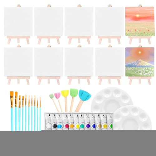 Mal- und Leinwand-Set – Mini-Acrylfarben-Leinwand-Set – waschbares Lernzubehör, tragbares Zeichenwerkzeug für Kinder, Erwachsene, , Zuhause, Klassenzimmer, Outdoor, Party, Bastelaktivitäten Mal- und Leinwand-Set – Mini-Acrylfarben-Leinwand-Set – waschbares Lernzubehör, tragbares Zeichenwerkzeug für Kinder, Erwachsene, , Zuhause, Klassenzimmer, Outdoor, Party, Bastelaktivitäten von Generisch