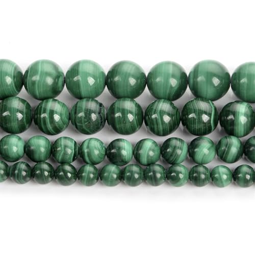 Malachit-Naturstein-Streifen, runde lose Perlen für Schmuckherstellung, DIY, Halsketten, Armbänder, Strang, 4/6/8/10/12 mm, Malachit, 12 mm, 29–30 Stück Malachit-Naturstein-Streifen, runde lose Perlen für Schmuckherstellung, DIY, Halsketten, Armbänder, Strang, 4/6/8/10/12 mm, Malachit, 12 mm, 29–30 Stück von Generisch