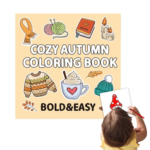 Malbücher mit Herbstmotiv für Kinder, 40 Blatt, Zeichenbuch | Fettes und einfaches Malbuch zur Entspannung, einseitige Seiten Malbücher mit Herbstmotiv für Kinder, 40 Blatt, Zeichenbuch | Fettes und einfaches Malbuch zur Entspannung, einseitige Seiten von Generisch