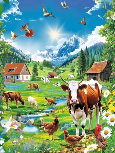 Malen Nach Zahlen Bauernhof Malen Nach Zahlen Erwachsene set Tier Basteln Erwachsene Paint by Numbers DIY ölgemälde Mit Pinseln und Acrylfarbe für Decor, Geschenke für Frauen 30x40cm Mit Rahmen O-TA9R Malen Nach Zahlen Bauernhof Malen Nach Zahlen Erwachsene set Tier Basteln Erwachsene Paint by Numbers DIY ölgemälde Mit Pinseln und Acrylfarbe für Decor, Geschenke für Frauen 30x40cm Mit Rahmen O-TA9R von Generisch