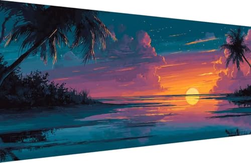 Malen Nach Zahlen Erwachsene Baum Malen Nach Zahlen Fluss Paint by Numbers, DIY Kreatives für Erwachsene ölgemälde Set mit Zubehör Basteln Erwachsene Kunst, Home Haus Deko 60x120cm Mit Rahmen T-CB37 von Generisch