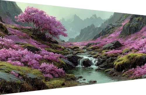 Malen Nach Zahlen Erwachsene Blume Malen Nach Zahlen Fluss Paint by Numbers, DIY Kreatives für Erwachsene ölgemälde Set mit Zubehör Basteln Erwachsene Kunst, Home Haus Deko 40x80cm Mit Rahmen A-8079 Malen Nach Zahlen Erwachsene Blume Malen Nach Zahlen Fluss Paint by Numbers, DIY Kreatives für Erwachsene ölgemälde Set mit Zubehör Basteln Erwachsene Kunst, Home Haus Deko 40x80cm Mit Rahmen A-8079 von Generisch