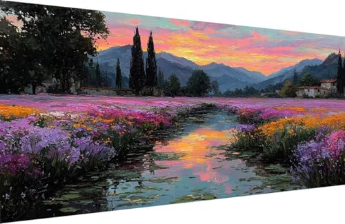 Malen Nach Zahlen Erwachsene Blume Malen Nach Zahlen Fluss Paint by Numbers, DIY Kreatives für Erwachsene ölgemälde Set mit Zubehör Basteln Erwachsene Kunst, Home Haus Deko 60x120cm Mit Rahmen 8-8M83 Malen Nach Zahlen Erwachsene Blume Malen Nach Zahlen Fluss Paint by Numbers, DIY Kreatives für Erwachsene ölgemälde Set mit Zubehör Basteln Erwachsene Kunst, Home Haus Deko 60x120cm Mit Rahmen 8-8M83 von Generisch