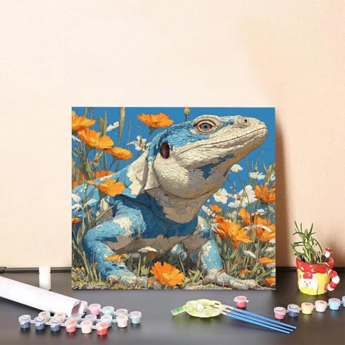 Malen Nach Zahlen Erwachsene Blume Malen Nach Zahlen Tier Paint by Numbers Adults DIY Set Erwachsene, Handgemalt Leinwand ölgemälde Kunst mit Zubehör für Home Haus Deko 50x50cm Ohne Rahmen 8-247D von Generisch