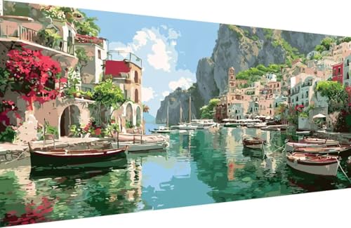Malen Nach Zahlen Erwachsene Boot Malen Nach Zahlen Fluss Paint by Numbers, DIY Kreatives für Erwachsene ölgemälde Set mit Zubehör Basteln Erwachsene Kunst, Home Haus Deko 70x140cm Mit Rahmen E-3J25 Malen Nach Zahlen Erwachsene Boot Malen Nach Zahlen Fluss Paint by Numbers, DIY Kreatives für Erwachsene ölgemälde Set mit Zubehör Basteln Erwachsene Kunst, Home Haus Deko 70x140cm Mit Rahmen E-3J25 von Generisch