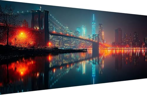Malen Nach Zahlen Erwachsene BrüCke Malen Nach Zahlen Stadt Paint by Numbers, DIY Kreatives für Erwachsene ölgemälde Set mit Zubehör Basteln Erwachsene Kunst, Home Haus Deko 40x80cm Mit Rahmen R-1D14 Malen Nach Zahlen Erwachsene BrüCke Malen Nach Zahlen Stadt Paint by Numbers, DIY Kreatives für Erwachsene ölgemälde Set mit Zubehör Basteln Erwachsene Kunst, Home Haus Deko 40x80cm Mit Rahmen R-1D14 von Generisch