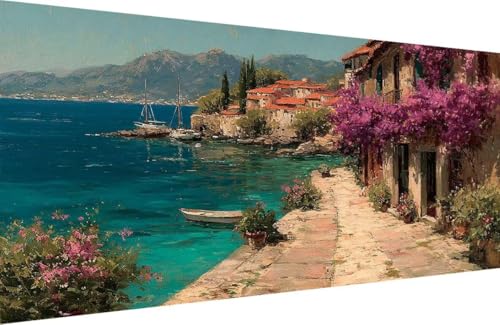 Malen Nach Zahlen Erwachsene Dorf Malen Nach Zahlen Blume Paint by Numbers, DIY Kreatives für Erwachsene ölgemälde Set mit Zubehör Basteln Erwachsene Kunst, Home Haus Deko 30x60cm Mit Rahmen C-WN82 Malen Nach Zahlen Erwachsene Dorf Malen Nach Zahlen Blume Paint by Numbers, DIY Kreatives für Erwachsene ölgemälde Set mit Zubehör Basteln Erwachsene Kunst, Home Haus Deko 30x60cm Mit Rahmen C-WN82 von Generisch