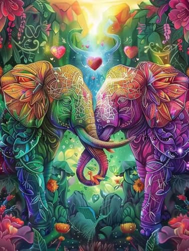 Malen Nach Zahlen Erwachsene Elefant Malen Nach Zahlen Kinder Anlage DIY Kreatives für Erwachsene Handgemalt ölgemälde Kit Mit Pinseln und Acrylfarbe für Home Haus Deko 100x135cm Mit Rahmen Y-1L39 von Generisch
