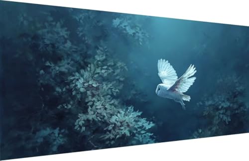 Malen Nach Zahlen Erwachsene Eule Malen Nach Zahlen Tier Paint by Numbers, DIY Kreatives für Erwachsene ölgemälde Set mit Zubehör Basteln Erwachsene Kunst, Home Haus Deko 80x160cm Mit Rahmen X-5528 von Generisch