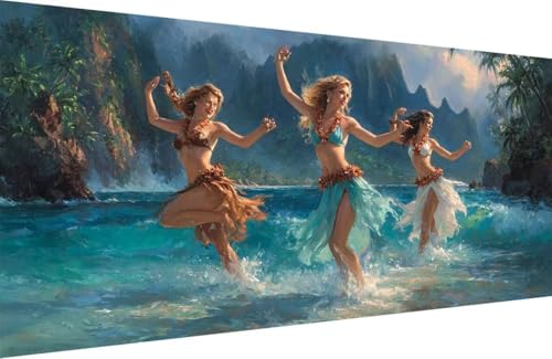 Malen Nach Zahlen Erwachsene Frau Malen Nach Zahlen Anlage Paint by Numbers, DIY Kreatives für Erwachsene ölgemälde Set mit Zubehör Basteln Erwachsene Kunst, Home Haus Deko 40x80cm Mit Rahmen 3-3770 von Generisch