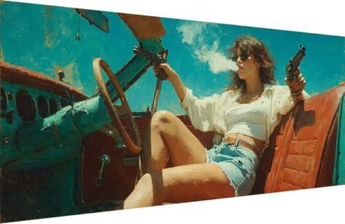 Malen Nach Zahlen Erwachsene Frau Malen Nach Zahlen Auto Paint by Numbers, DIY Kreatives für Erwachsene ölgemälde Set mit Zubehör Basteln Erwachsene Kunst, Home Haus Deko 50x100cm Mit Rahmen Y-5F36 Malen Nach Zahlen Erwachsene Frau Malen Nach Zahlen Auto Paint by Numbers, DIY Kreatives für Erwachsene ölgemälde Set mit Zubehör Basteln Erwachsene Kunst, Home Haus Deko 50x100cm Mit Rahmen Y-5F36 von Generisch
