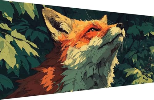 Malen Nach Zahlen Erwachsene Fuchs Malen Nach Zahlen Tier Paint by Numbers, DIY Kreatives für Erwachsene ölgemälde Set mit Zubehör Basteln Erwachsene Kunst, Home Haus Deko 60x120cm Mit Rahmen 4-LS48 Malen Nach Zahlen Erwachsene Fuchs Malen Nach Zahlen Tier Paint by Numbers, DIY Kreatives für Erwachsene ölgemälde Set mit Zubehör Basteln Erwachsene Kunst, Home Haus Deko 60x120cm Mit Rahmen 4-LS48 von Generisch