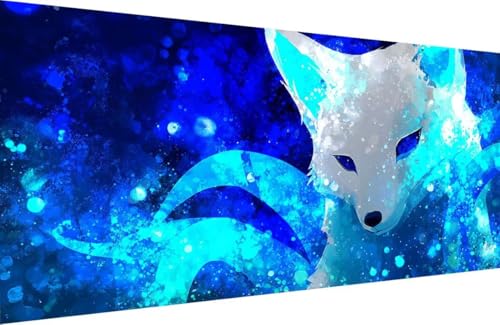 Malen Nach Zahlen Erwachsene Fuchs Malen Nach Zahlen Tier Paint by Numbers, DIY Kreatives für Erwachsene ölgemälde Set mit Zubehör Basteln Erwachsene Kunst, Home Haus Deko 80x160cm Mit Rahmen D-M715 von Generisch