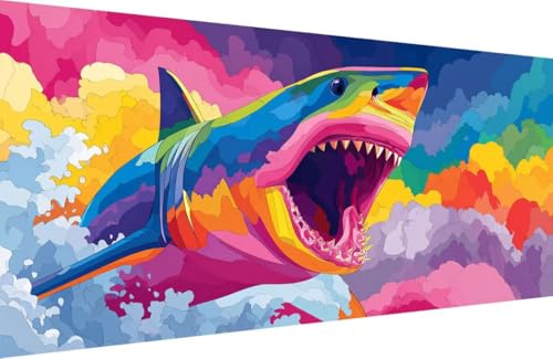 Malen Nach Zahlen Erwachsene Hai Malen Nach Zahlen Wolke Paint by Numbers, DIY Kreatives für Erwachsene ölgemälde Set mit Zubehör Basteln Erwachsene Kunst, Home Haus Deko 70x140cm Mit Rahmen N-3118 Malen Nach Zahlen Erwachsene Hai Malen Nach Zahlen Wolke Paint by Numbers, DIY Kreatives für Erwachsene ölgemälde Set mit Zubehör Basteln Erwachsene Kunst, Home Haus Deko 70x140cm Mit Rahmen N-3118 von Generisch