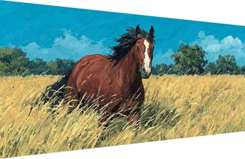 Malen Nach Zahlen Erwachsene Horse Malen Nach Zahlen Tier Paint by Numbers, DIY Kreatives für Erwachsene ölgemälde Set mit Zubehör Basteln Erwachsene Kunst, Home Haus Deko 40x80cm Mit Rahmen 8-4Z97 Malen Nach Zahlen Erwachsene Horse Malen Nach Zahlen Tier Paint by Numbers, DIY Kreatives für Erwachsene ölgemälde Set mit Zubehör Basteln Erwachsene Kunst, Home Haus Deko 40x80cm Mit Rahmen 8-4Z97 von Generisch